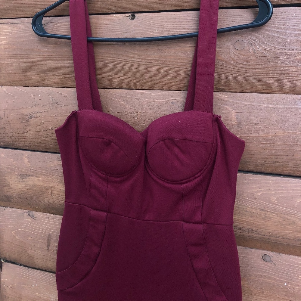 Burgundy Bodycon Dress